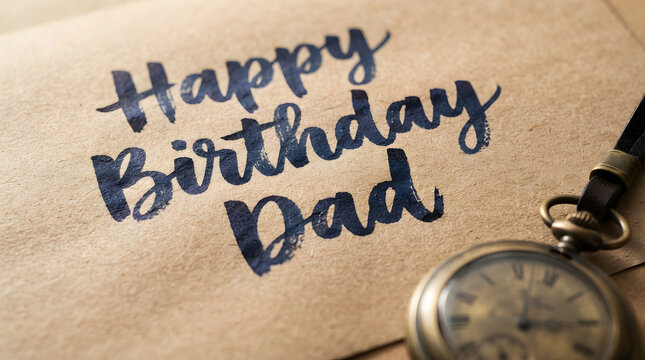 Handwritten birthday message on paper