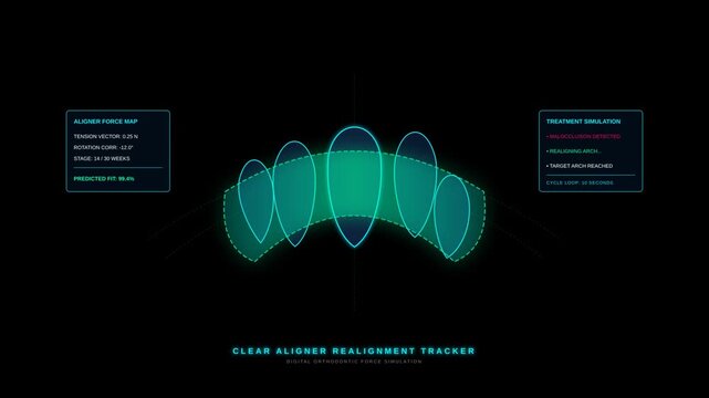 Digital Clear Aligner Realignment Tracker Technology Simulation for Orthodontic Treatment Planning