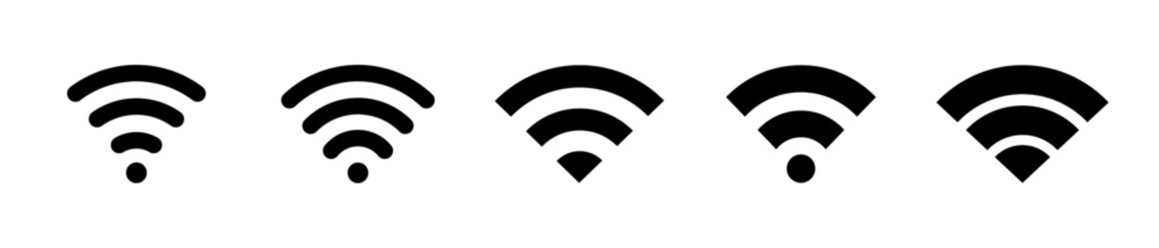 Wifi signal connection icons set