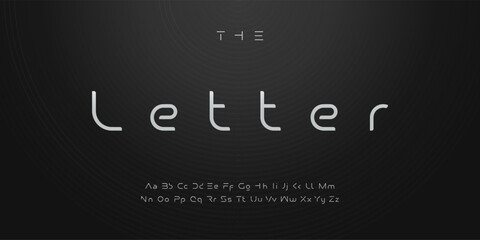 Letter, futuristic letters, ultra slim font, contemporary type for gui and hud, thin sleek typography for innovate future technology digital display. Minimal style letters, vector typographic design © artyway