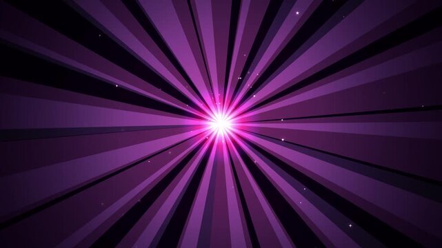 Glowing purple sunburst background with sparkling star particles