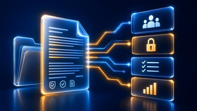 Digital document workflow platform distributing data to integrated team collaboration and security analytics modules