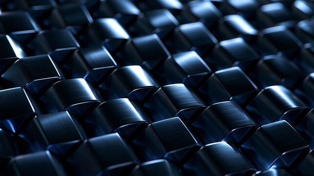 Abstract Dark Blue Metallic Geometric Texture Background