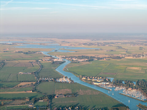 Frisian lakes and Johan Friso Canal behind Stavoren