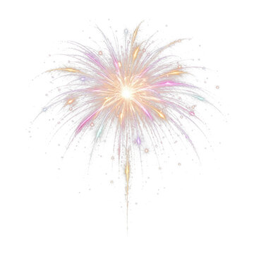 PNG Colorful fireworks burst glowing against dark night sky