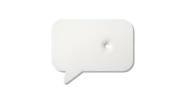 White speech bubble icon isolated on white background for chat and communication design