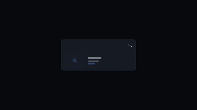 Dark background holds a sleek search bar