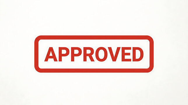 Approved stamp sign isolated on white background