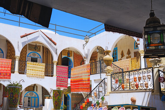 Tunisia &ndash; Island of Djerba &ndash; a beautiful bazaar on street in old town.