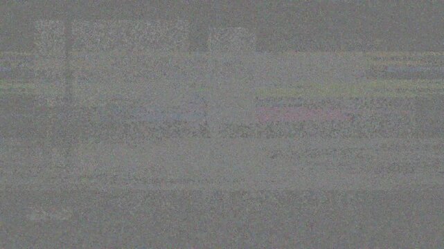 Abstract digital glitch effect with UI distortion and tv static noise background