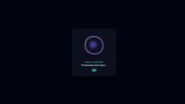 AI Voice Assistant UI Elements with Glowing Thinking Animation