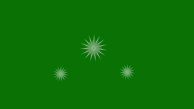 Abstract Infinite Tunnel,firework blast elements, circle sparkle, firework blust effects with pop-up lines 4K  display animation over a solid green background.