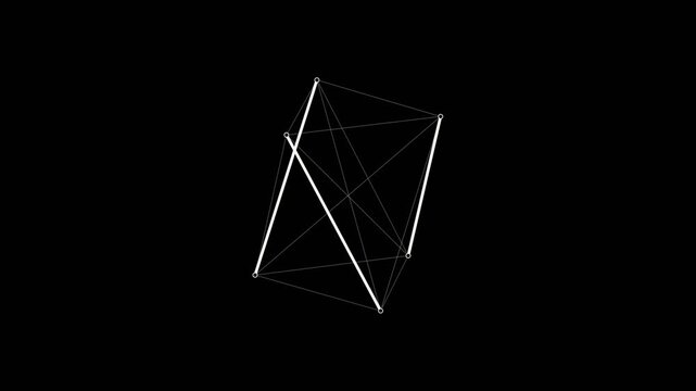 Spinning Polyhedral Wireframe Structure