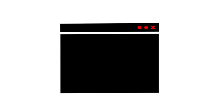 Browser window mockup vector template with red controls for web design.