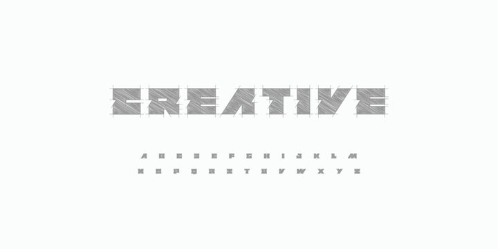 Architect Font Logo Alphabet Blueprint Letter Set Modern Typography, Creative Typographic Design for Architectural Title Text, Technical Project Headline and Logotype, Contour Fonts. Vector Typeface