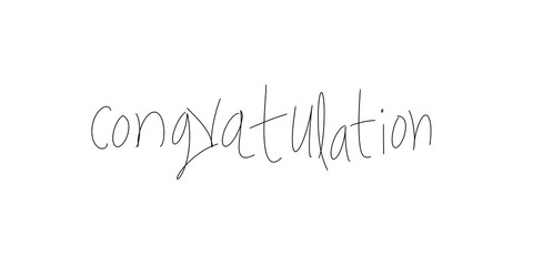 Minimalist handdrawn congratulation typography in black line art design. © Naqeeb