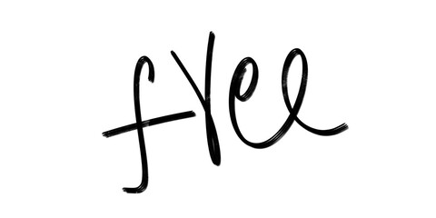 Free word black brush typography script design for promotional offers. © Naqeeb