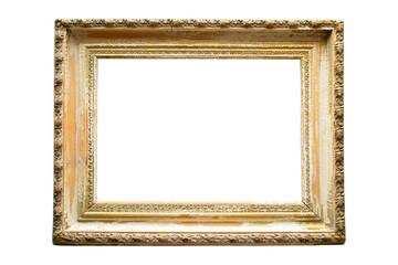 Old antique vintage decorative frame. Cut out background, PNG. Stylish classic painting, and carved design patterns © LivaLife