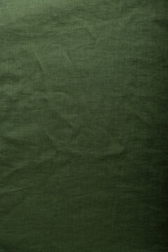 Olive Green Linen Fabric Texture Background