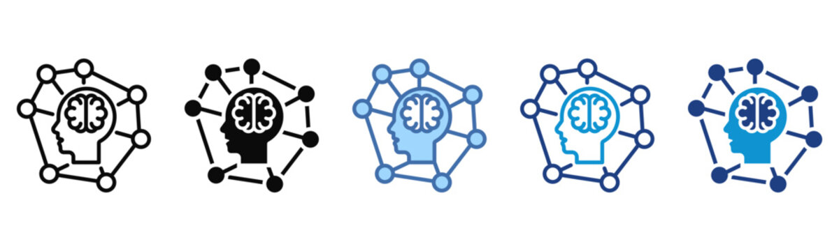 Knowledge Graph icon set multiple style collection