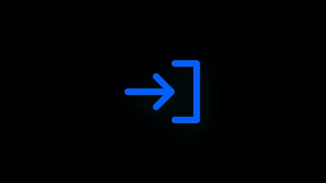 Login arrow animation icon for user interface. 4K Alpha Channel