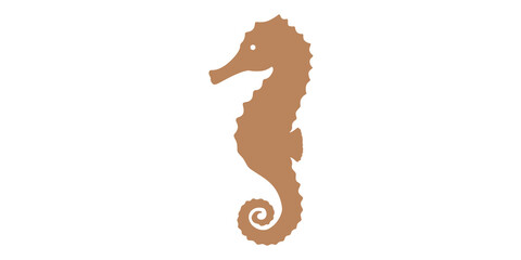 Brown seahorse vector silhouette for marine life and beach design. © Naqeeb