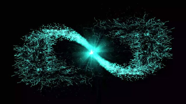 continuous 4k sparkle flow with shining star particles dynamic paste color dust trail animation. glitter line glow lights optical lens flare twinkle twinkling star line black background