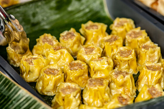 Shumai, traditional Chinese dumpling meat made of ground pork