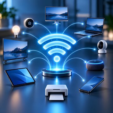 Smart Home WiFi Network Connecting Multiple Devices with Wireless Technology