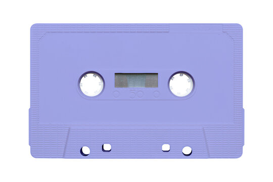 Blank Purple Solid antique audio cassette tape. png isolated on transparent background
