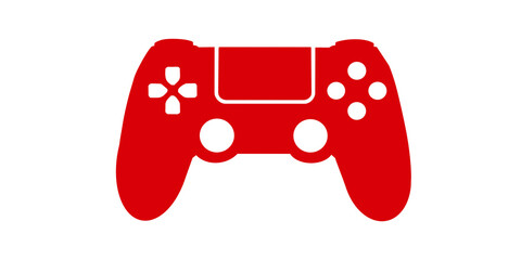 Red game controller icon isolated on transparent background for gaming. © Naqeeb
