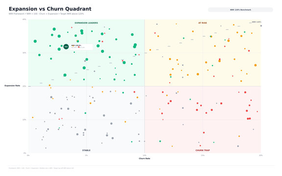 SaaS Expansion vs Churn Quadrant NRR Retention Analysis