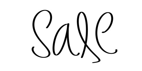 Sale handwritten cursive black lettering for promotional retail store. © Naqeeb