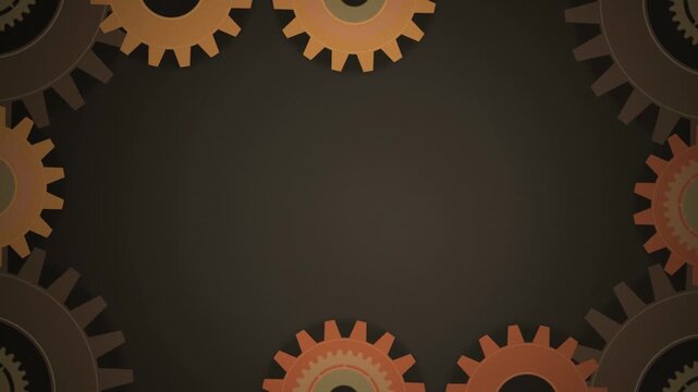Stylized gears rotating seamless loop motion background
