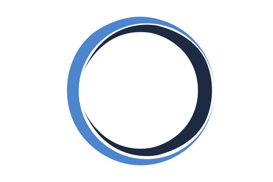 Abstract ring vector illustration with blue gradient layered circles and perspective effect Transparent background