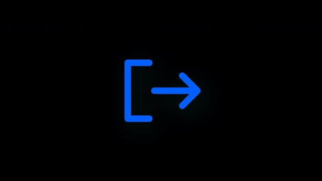 Logout Arrow Animation Icon for User Interface. 4K Alpha Channel