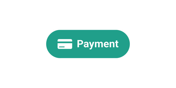 Teal rounded button with a credit card icon and the word payment for online transactions.