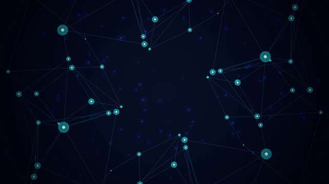 Digital network nodes seamless loop motion background