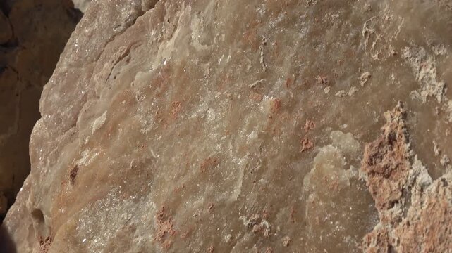 Kas, Turkey - 11 of March 2026: Macro shot of smooth calcite mineral formation in stone
