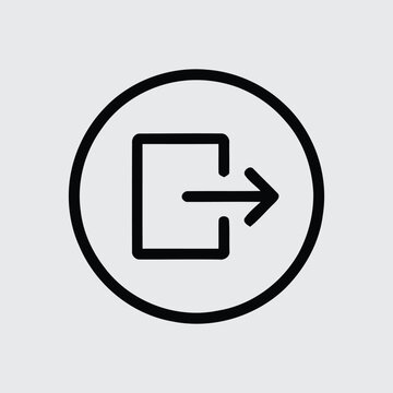 Logout and Exit Line Icon, Sign Out Door Arrow Symbol