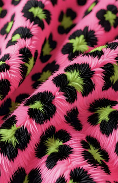 Fur texture. Fluffy pink fur background.