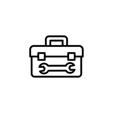 Simple toolbox icon with a wrench symbol