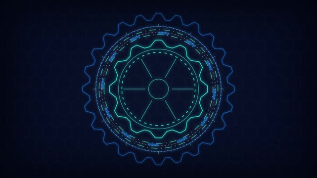 Gear HUD system spinning seamless loop motion background