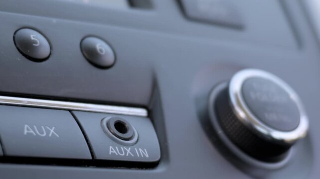 Car Radio Audio System Dashboard Panel with Aux Input Port