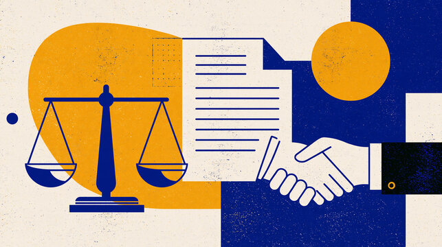 Engaging stock illustration of Tax Compliance in Indigo and Marigold