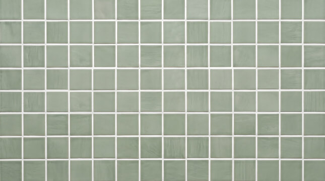 Sage green ceramic tile grid pattern, minimalist texture background