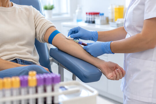 Healthcare Professional Drawing Blood from Patient for Laboratory Test