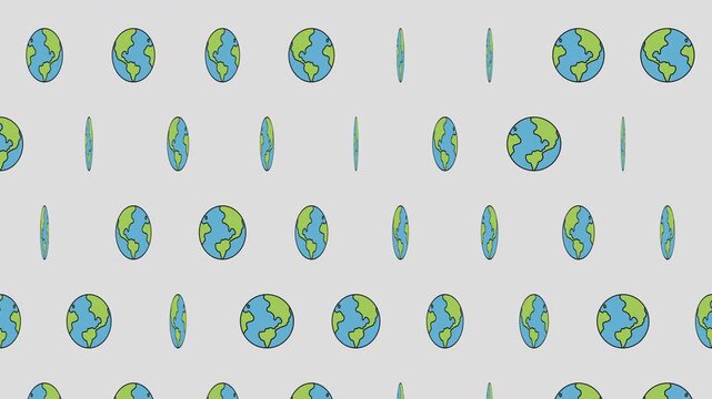 手描き地球が回転するシームレスループ背景動画