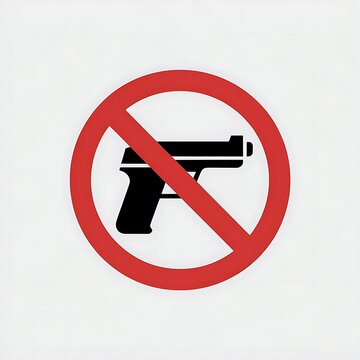 No guns allowed sign with a black handgun icon