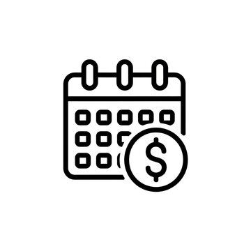Calendar icon with dollar sign for financial planning
